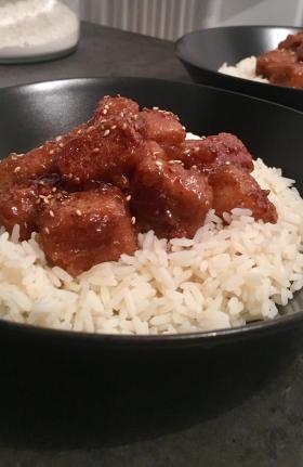 Nuggets caramélisés sauce sucré-salé (végétarien/végétalien)