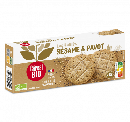 SABLÉS SÉSAME & PAVOT à la farine de blé de meule