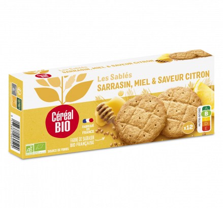 SABLÉS MIEL, SAVEUR CITRON & SARRASIN à la farine de blé de meule