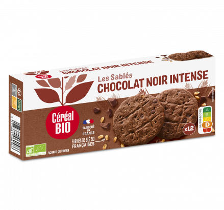 SABLÉS CHOCOLAT NOIR INTENSE à la farine de blé de meule