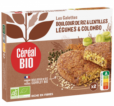GALETTES BOULGOUR DE RIZ légumes & colombo