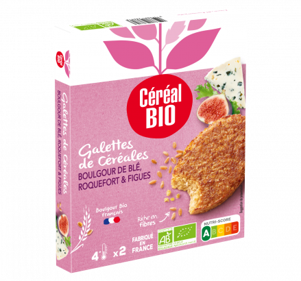 GALETTES CÉRÉALES boulgour de blé, roquefort, figues