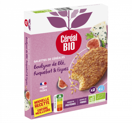 GALETTES CÉRÉALES boulgour de blé, roquefort, figues