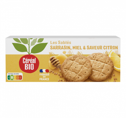 SABLÉS MIEL, SAVEUR CITRON & SARRASIN à la farine de blé de meule