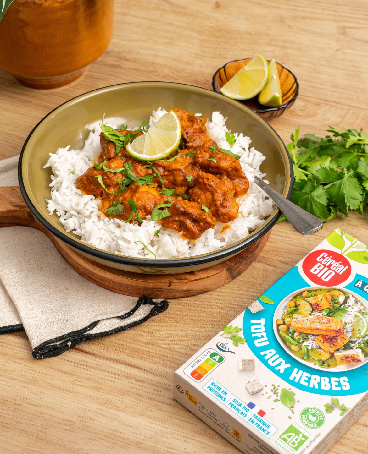 Curry de tofu aux herbes