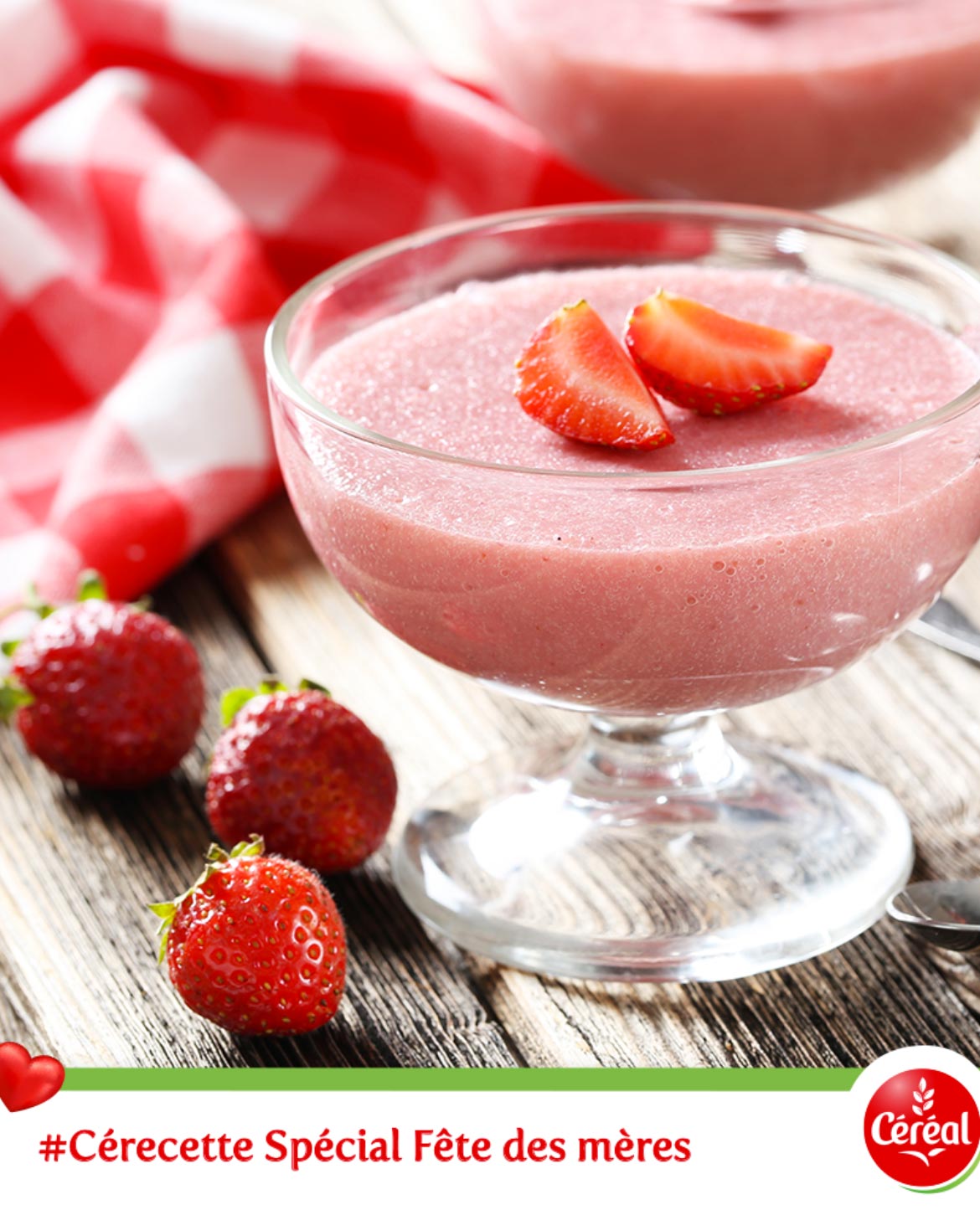 mousse fraises vegan