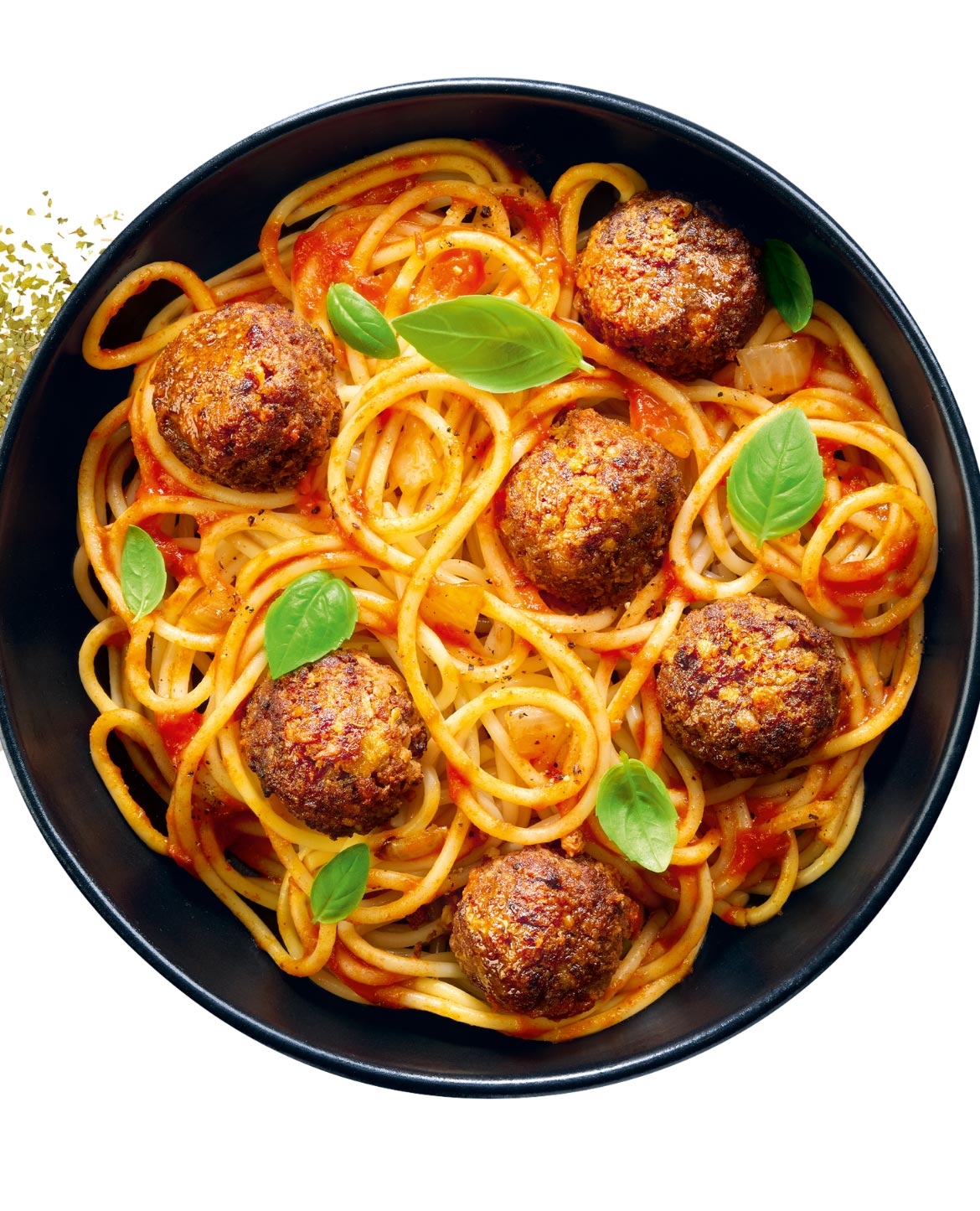 Spaghetti sauce tomates boulettes végétales