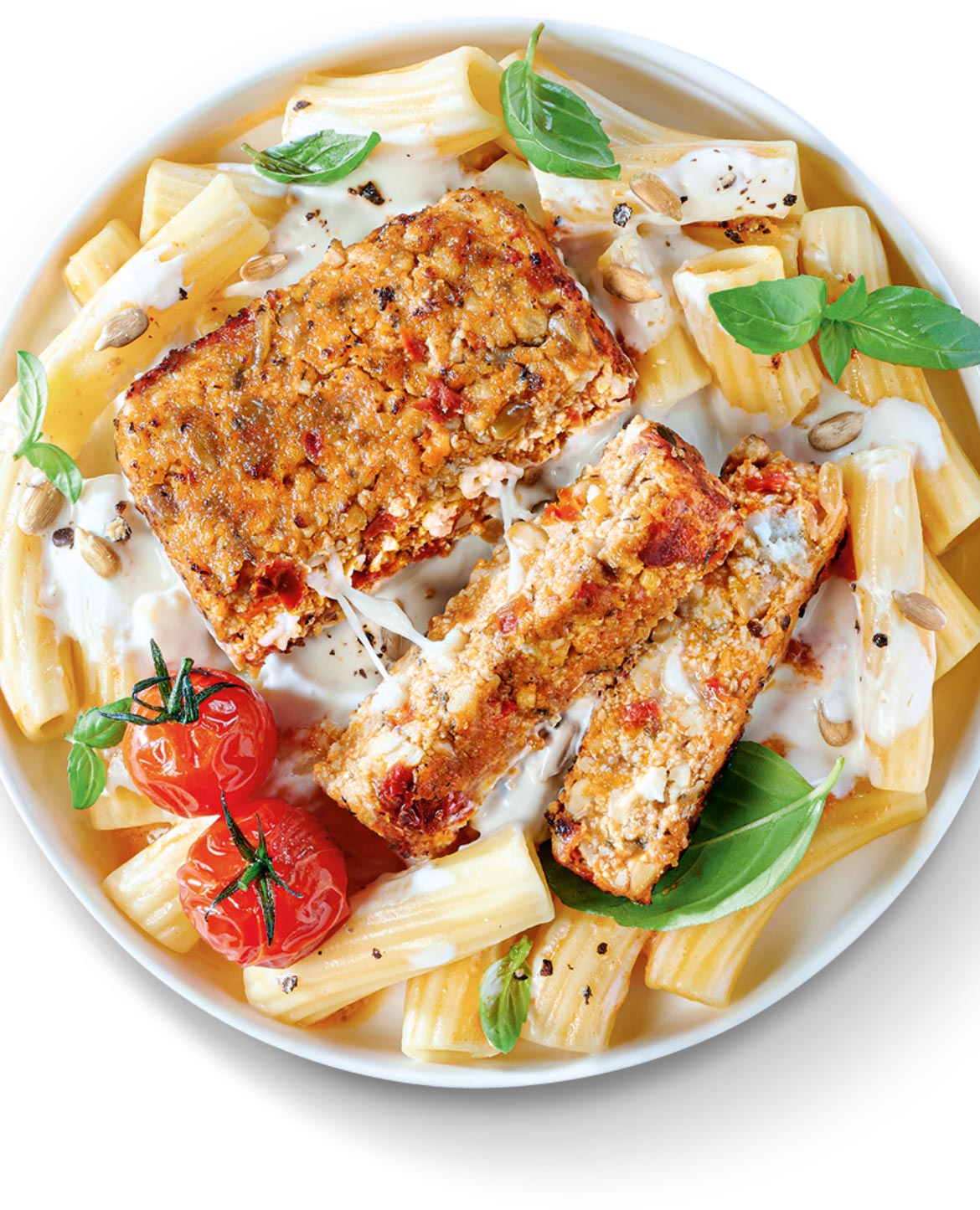 Rigatoni creme de parmesan et basilic