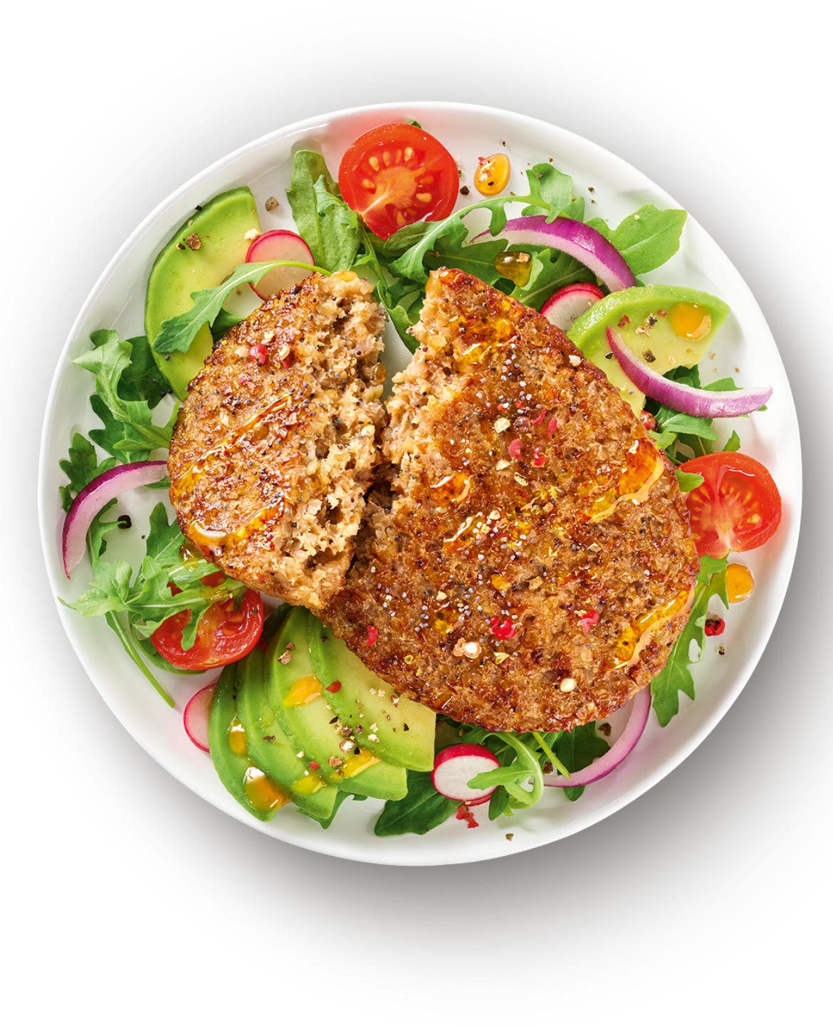 salade tomates avocat galette vegetarienne